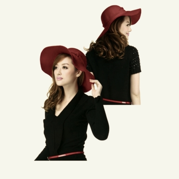 Felt Hat Large Brim Felt Vintage Women Wide Brim Floppy - Picture 5 of 5